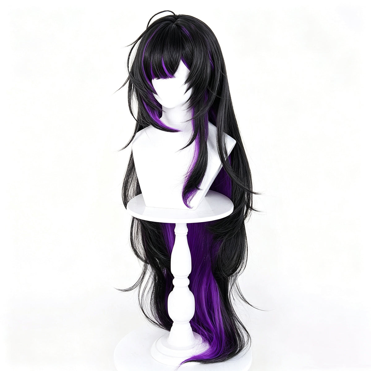 Goddess   of   Victory: NIKKEf   Rebell Black‑Purple   Gradient Basic   Wig
