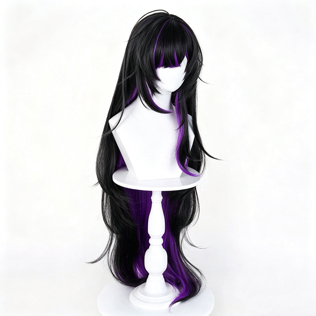 Goddess   of   Victory: NIKKEf   Rebell Black‑Purple   Gradient Basic   Wig
