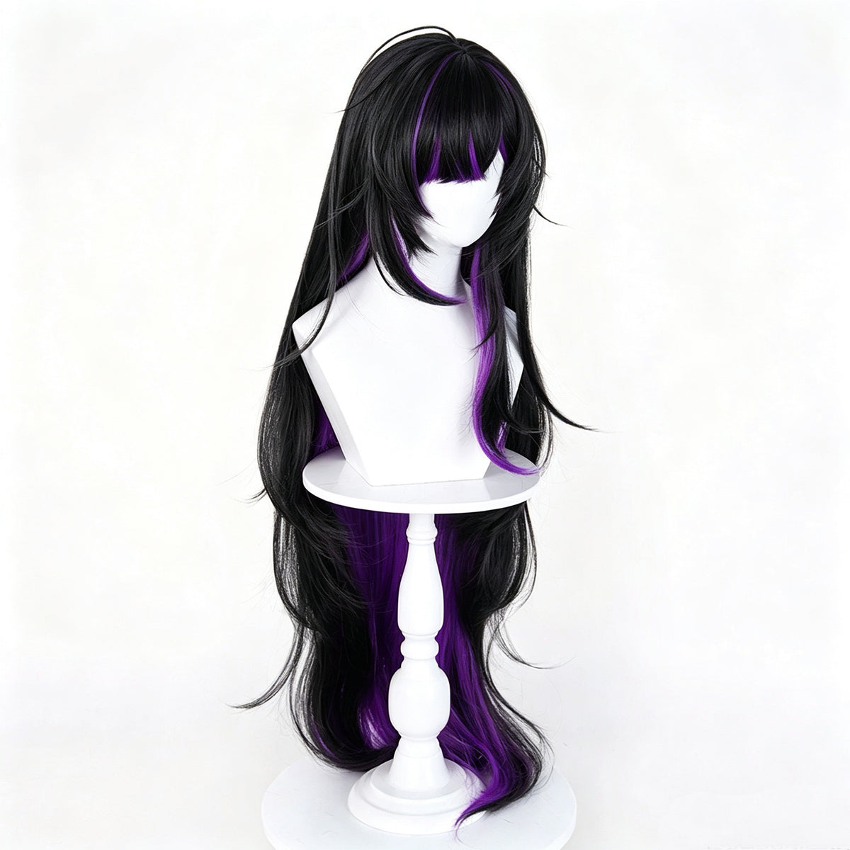 Goddess   of   Victory: NIKKEf   Rebell Black‑Purple   Gradient Basic   Wig