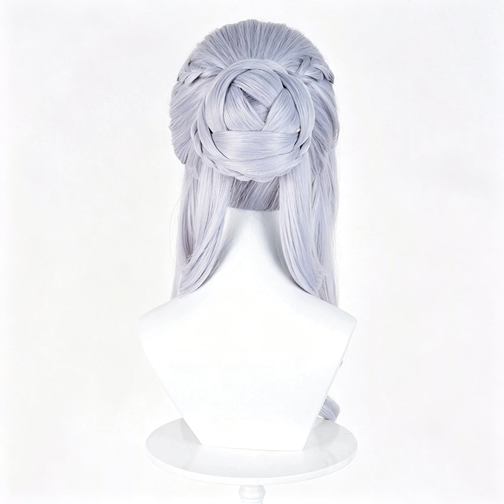 Genshin   Impact Tsaritsa   Anastasia Light   Gray   Blue Gradient   Braided   Updo Basic   Wig