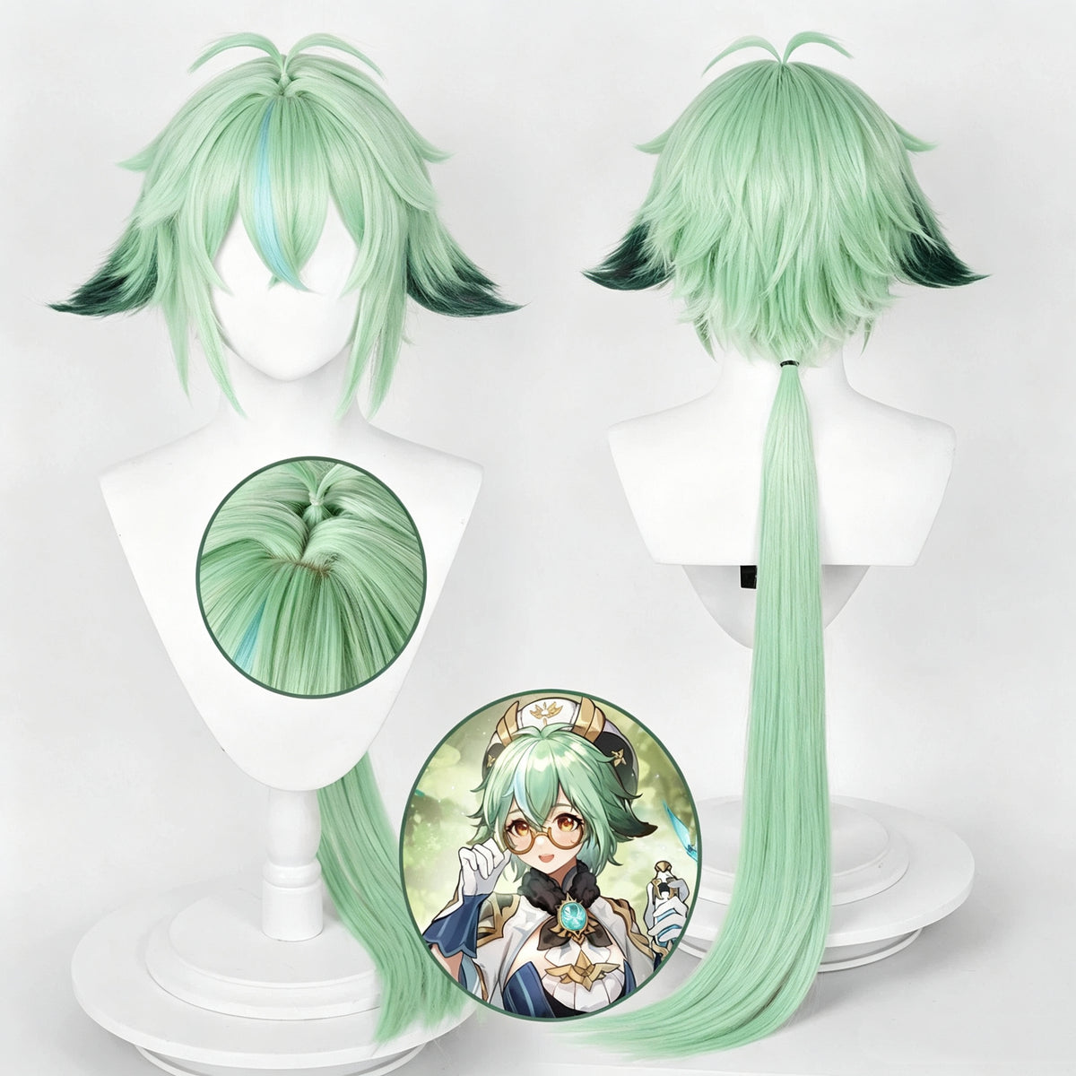 Honkai:   Star   Rail Huohuo   Long   Green Hair   Basic   Wig