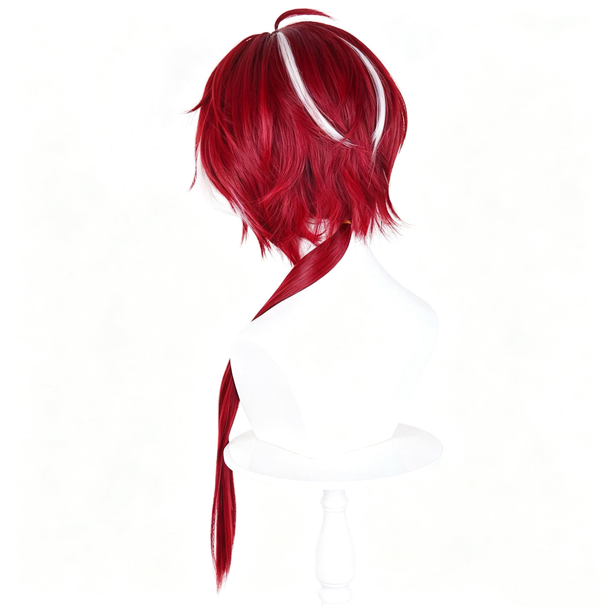 Arknights   Bellone Wine   Red   Short   Single Long   Tail   Basic   Wig