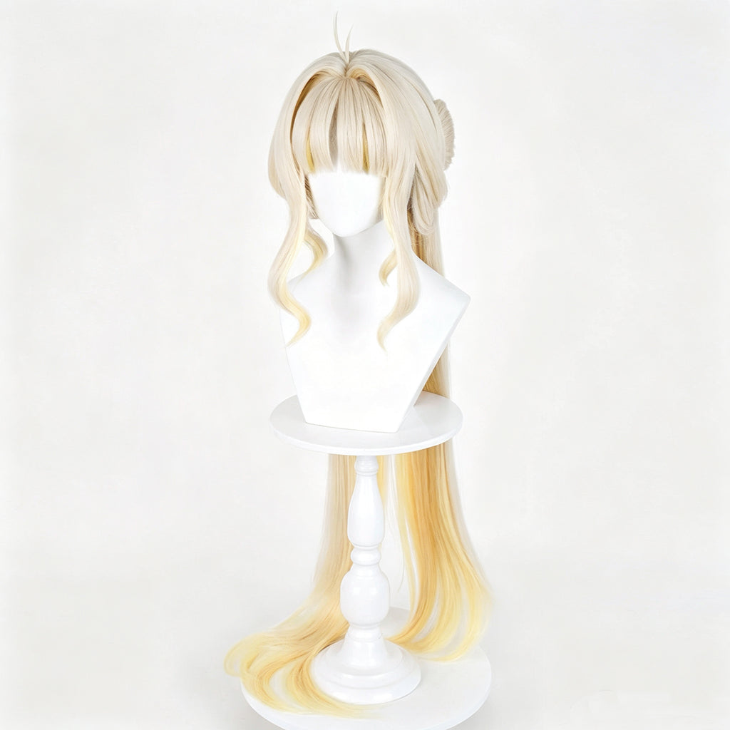 Wuthering   Waves Su-Su   Cream   White Gradient   Golden   Long Hair   Detachable Ponytail   Basic   Wig