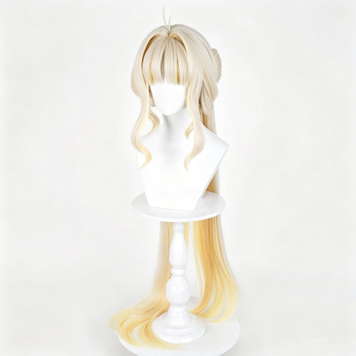 Wuthering   Waves Su-Su   Cream   White Gradient   Golden   Long Hair   Detachable Ponytail   Basic   Wig