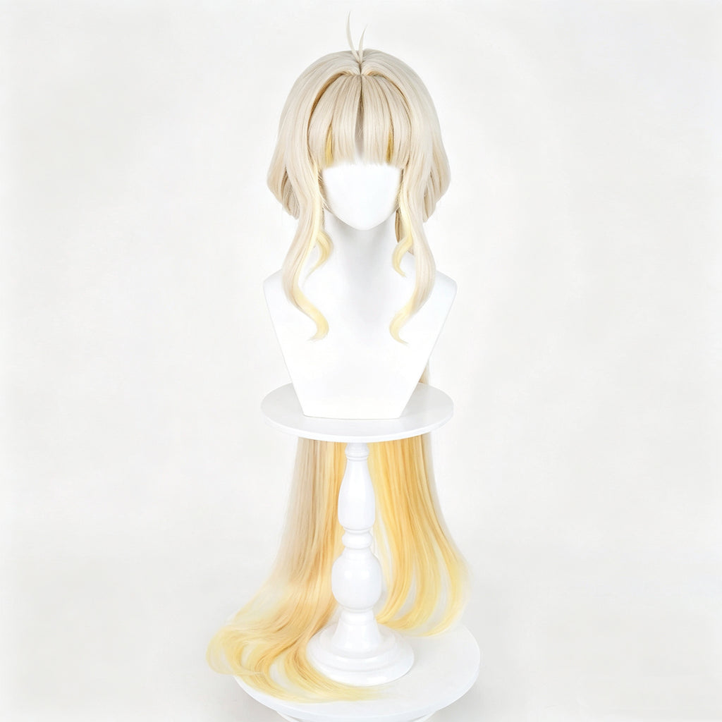 Wuthering   Waves Su-Su   Cream   White Gradient   Golden   Long Hair   Detachable Ponytail   Basic   Wig