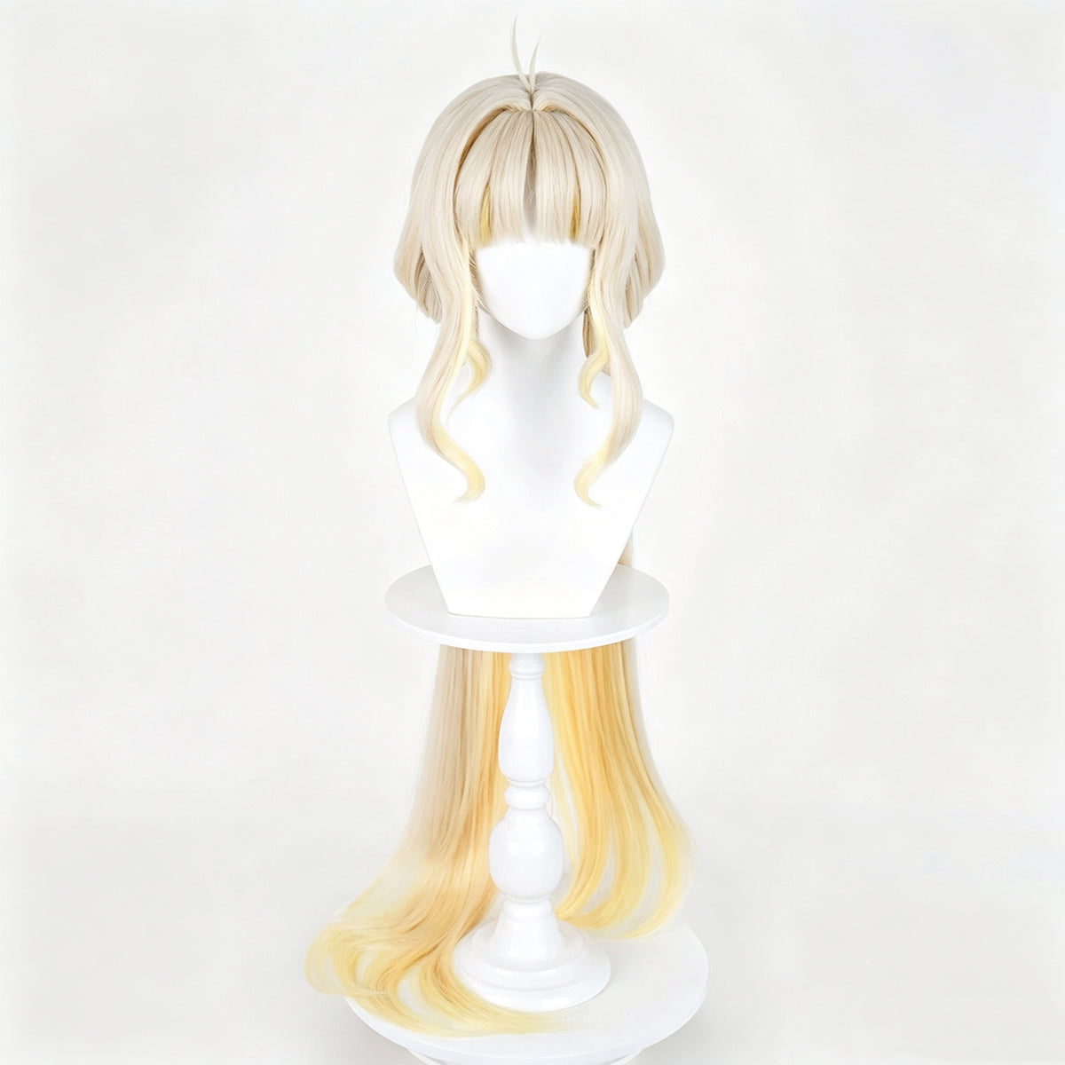 Wuthering   Waves Su-Su   Cream   White Gradient   Golden   Long Hair   Detachable Ponytail   Basic   Wig