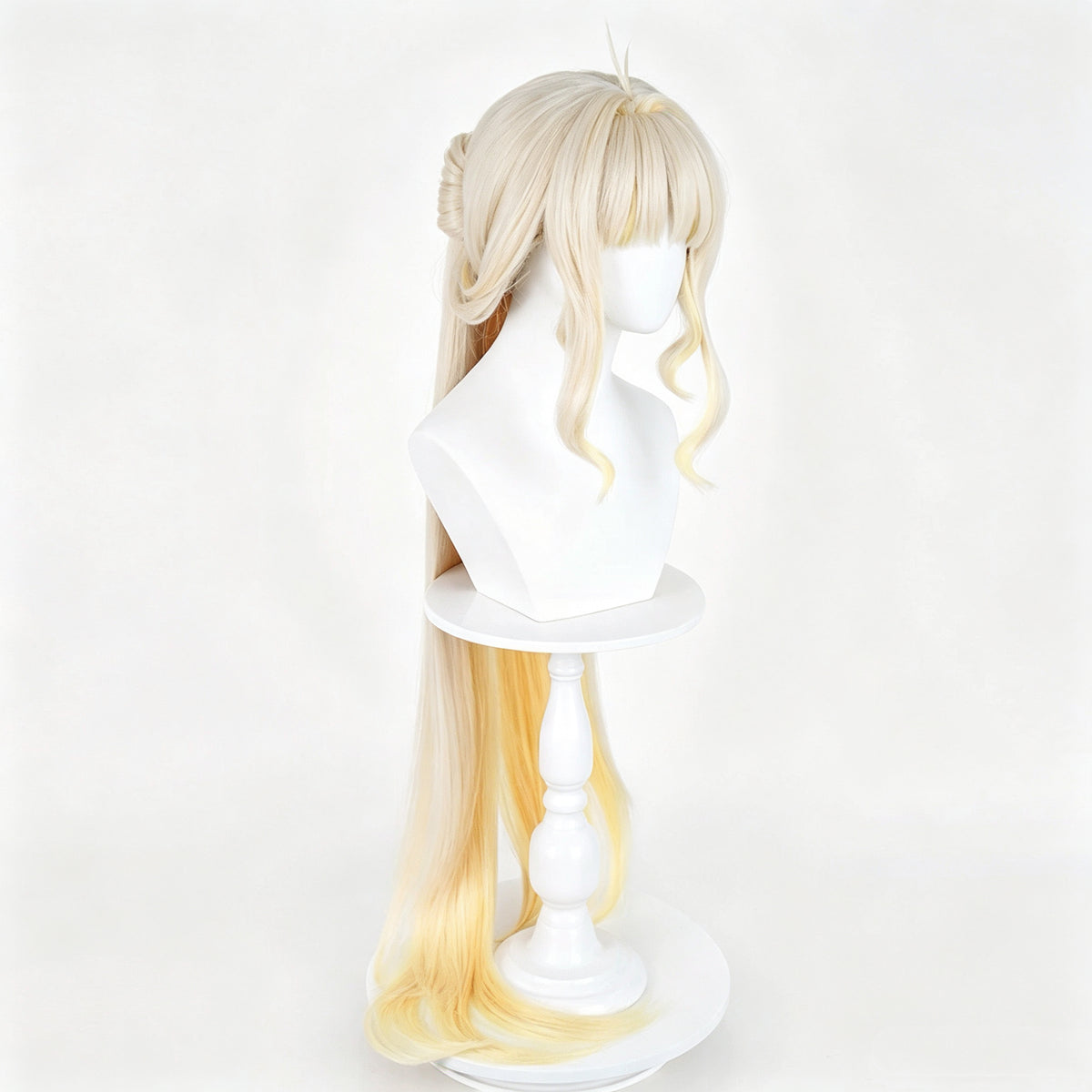 Wuthering   Waves Su-Su   Cream   White Gradient   Golden   Long Hair   Detachable Ponytail   Basic   Wig