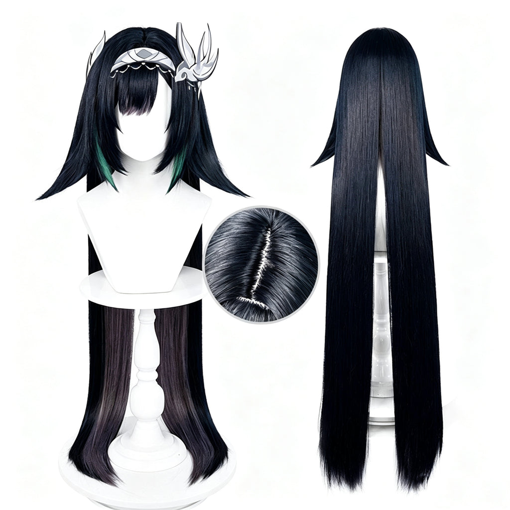Genshin   Impact   Lan Yan   Long   Black   Hair Basic   Wig