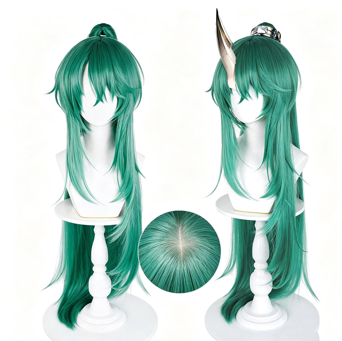 Arknights   Hoshiguma Long   Green   Hair   Basic Wig