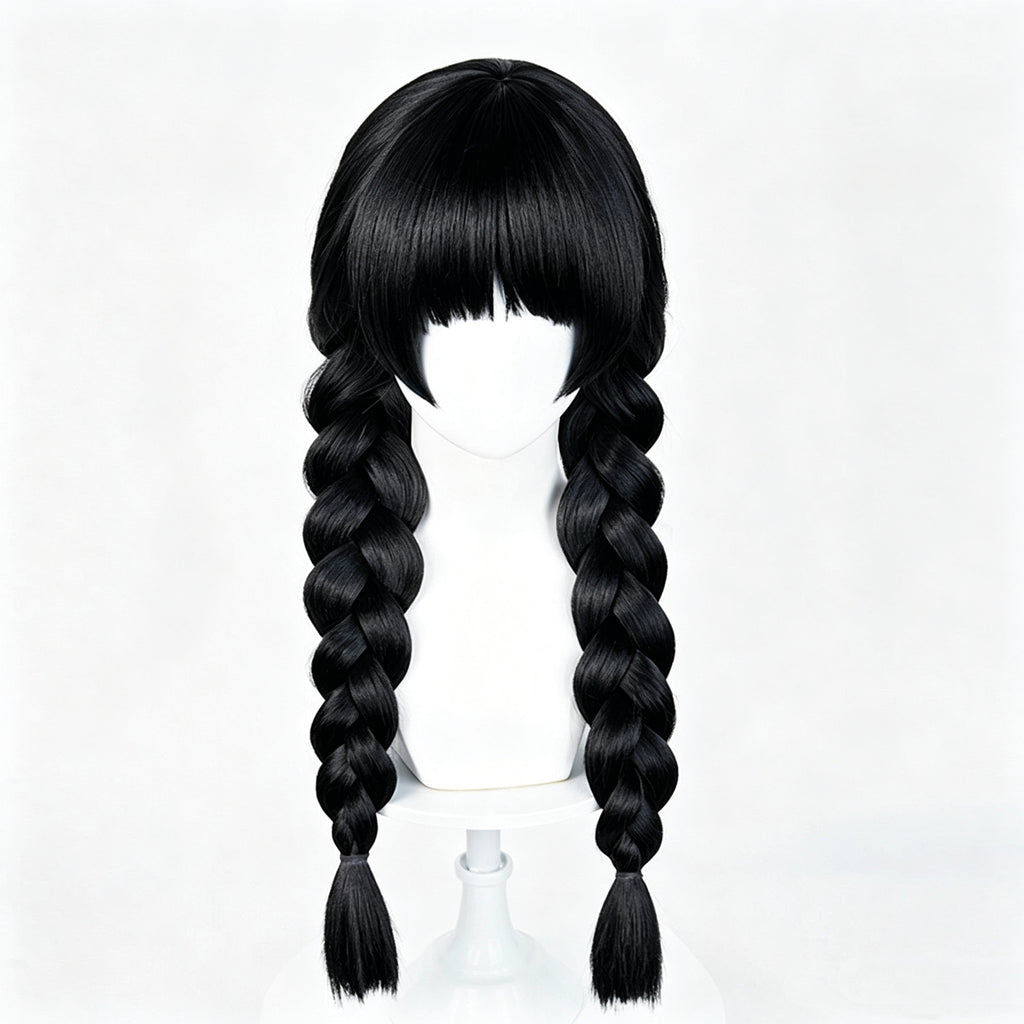 IdentityⅤ   Little   Girl Alice   DeRoss(Miss Pomegranate   Plate) Long   Black   Hair   Basic Wig
