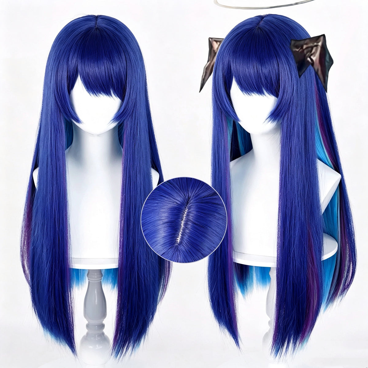 Arknights   Mostima Royal   Blue   Inner   Layer Gradient   Long   Straight Basic   Wig