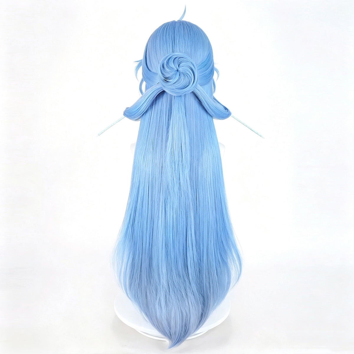 Wuthering   Waves Qingxiao   Sky   Blue Gradient   Long   Hair Detachable   Claw   Clip Bun   Basic   Wig