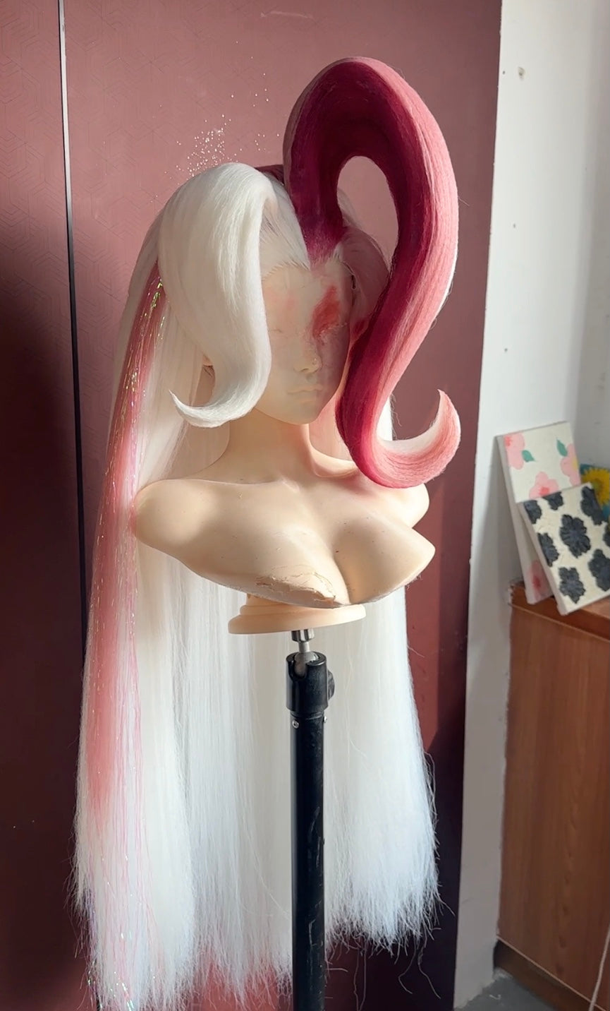 Female Angel Dust Custom Wig – Premium Precision Cosplay Styling Commission