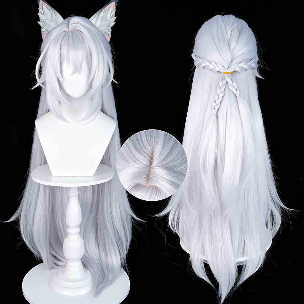 Zenless   Zone   Zero Severian   Pure   White Layered   Curly   Braid Basic   Wig