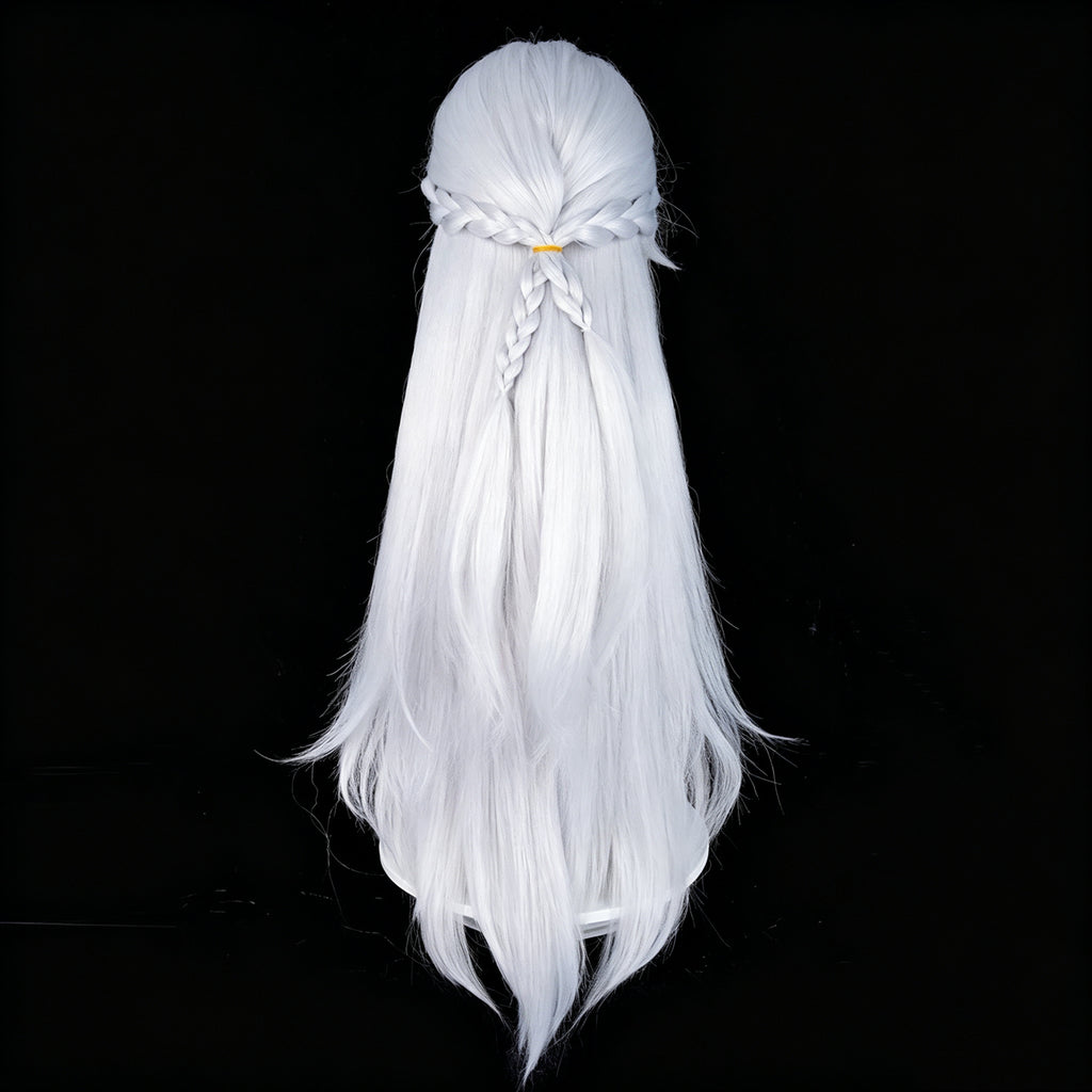 Zenless   Zone   Zero Severian   Pure   White Layered   Curly   Braid Basic   Wig