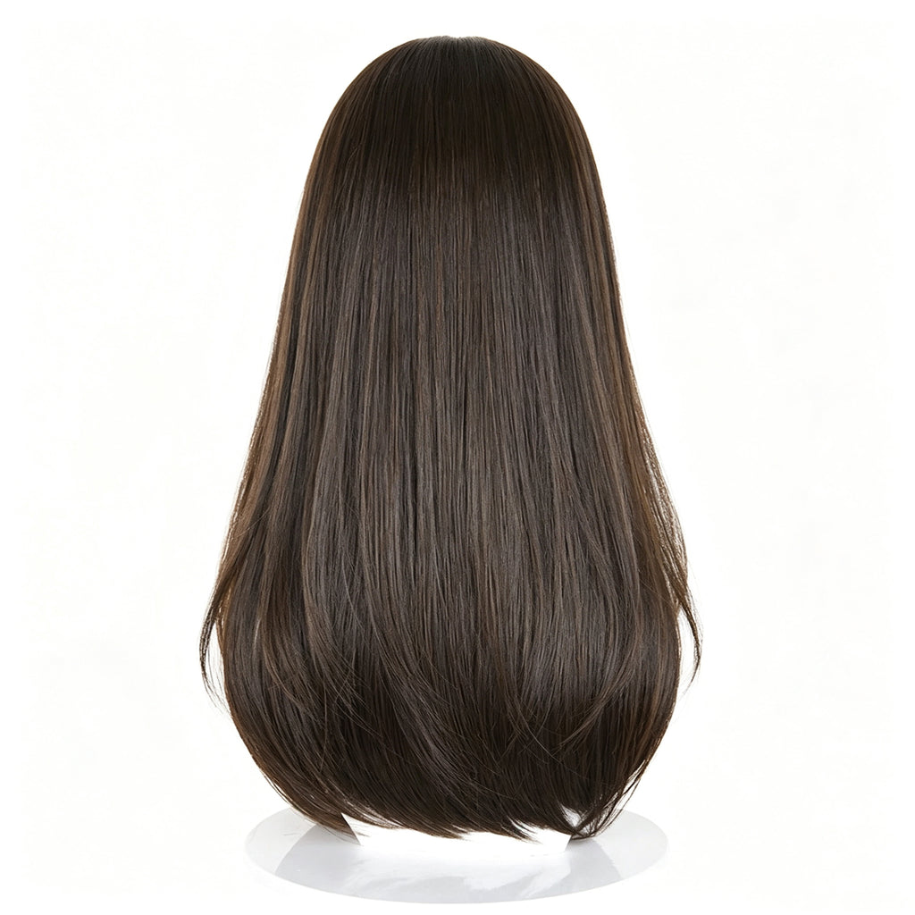 Arknights   Zima   Dark Brown   With   Red Streaks   Basic   Wig