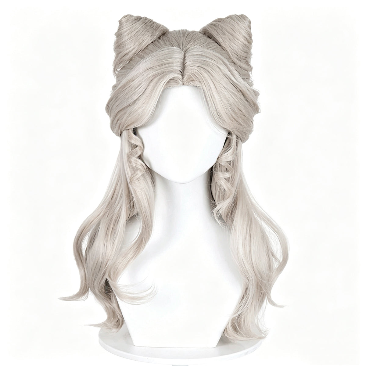 Identity   V   Little   Girl Little   Poet   Light   Silver Gray   Half   Up   Cat   Ear Curly   Hair   Basic   Wig