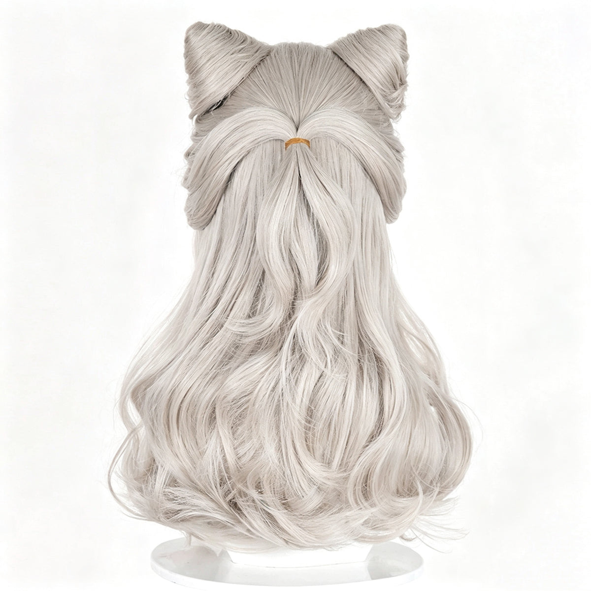Identity   V   Little   Girl Little   Poet   Light   Silver Gray   Half   Up   Cat   Ear Curly   Hair   Basic   Wig