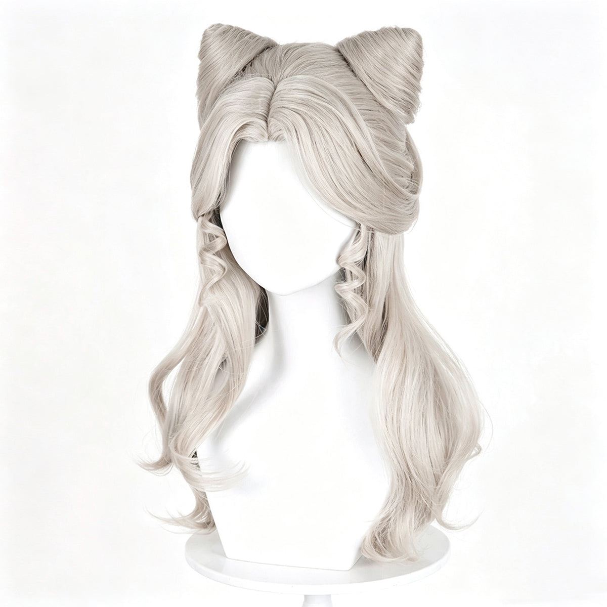 Identity   V   Little   Girl Little   Poet   Light   Silver Gray   Half   Up   Cat   Ear Curly   Hair   Basic   Wig