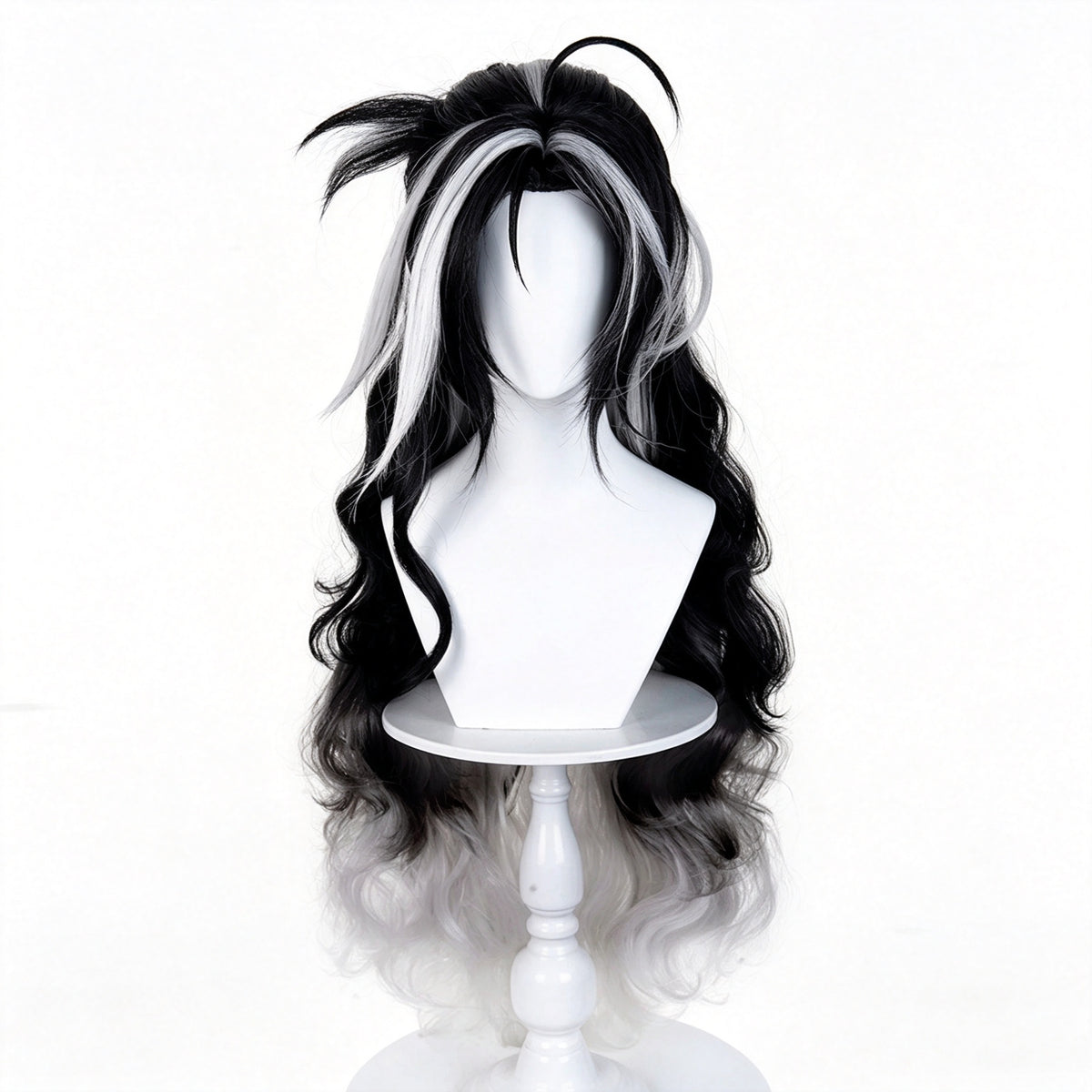 Arknights   Wintertime Long   Black   White   Hair Basic   Wig
